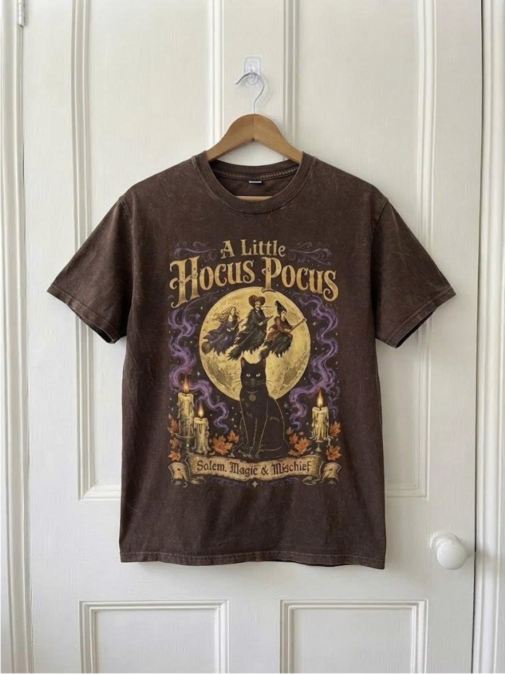 Vintage A Little Hocus Pocus Brown Graphic Tee - Salem Magic & Mischief